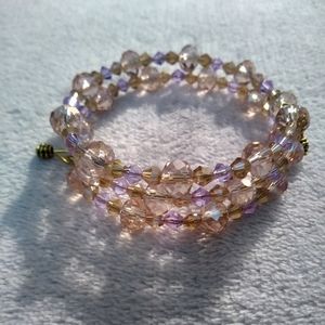 PINK/PURPLE/CHAMPAGNE BEADED BRACELET WRAP